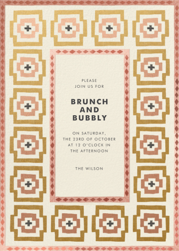 Geometric Patterned Border - Brunch Invitation by Jungalow