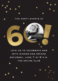 Golden Sparkle - 60th Birthday Invitation by Cheree Berry Paper & Design