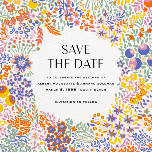 Elderberry Photo (Square) - Save the Date by Liberty - Back