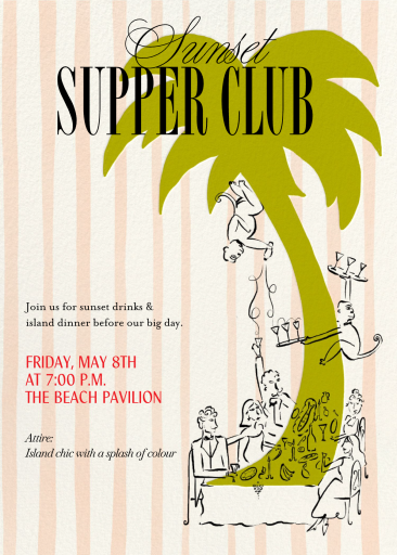 Sunset Supper Club - Summer Party Invitation by Tamborine Press