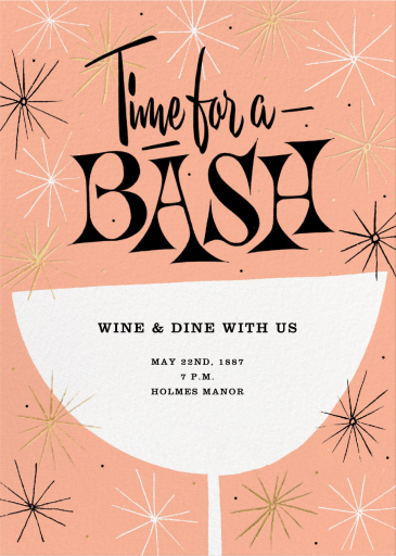 Time for a Bash Cocktail - Cocktail Party Invitation by Paperless Post