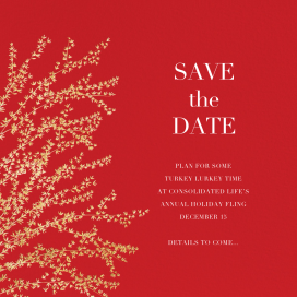 Forsythia Branch - Holiday Save the Date by Paperless Post