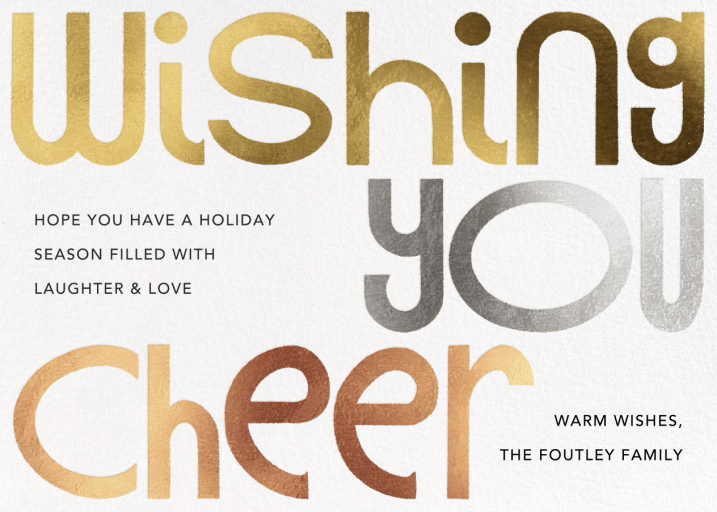 Wishing You Cheer - Holiday Card by Paperless Post