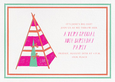 Illustrated Tent - Birthday Invitation by Mr. Boddington's Studio