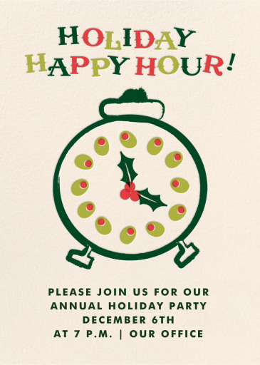 Holiday Hour - Corporate Holiday Party Invitation by Cheree Berry Paper & Design