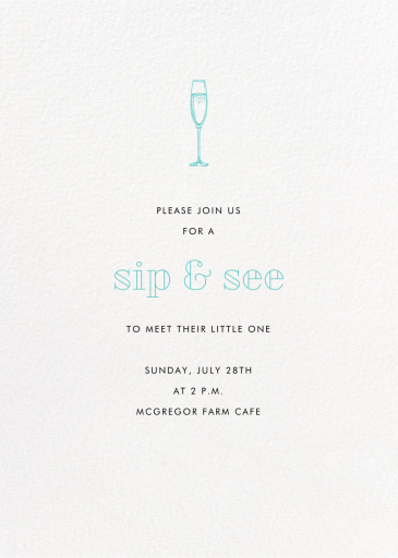 Full-Page Photo Tall (Double-Sided) - Sip and See Invitation by Paperless Post - Back