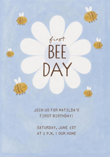 Daisy Bee Birthday Invitation