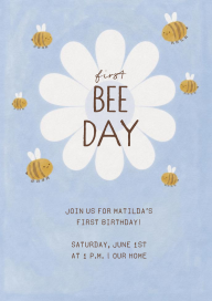 Cute Bee and Daisy Invitation
