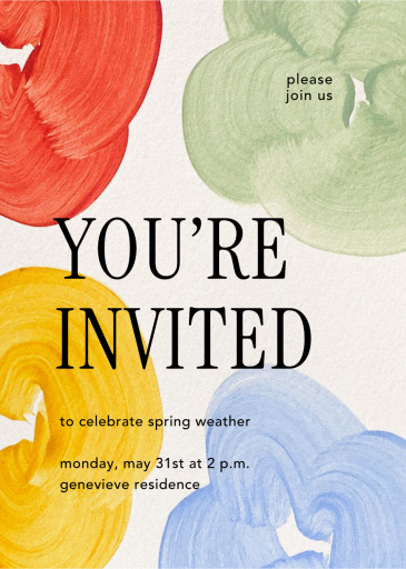 Primary Flowers - Spring Party Invitation by Moglea