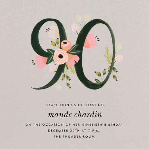 Botanic Numerals - Birthday Invitation by Rifle Paper Co.