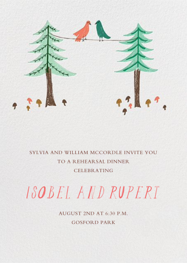 Love Birds On A Wire - Rehearsal Dinner Invitation by Paperless Post