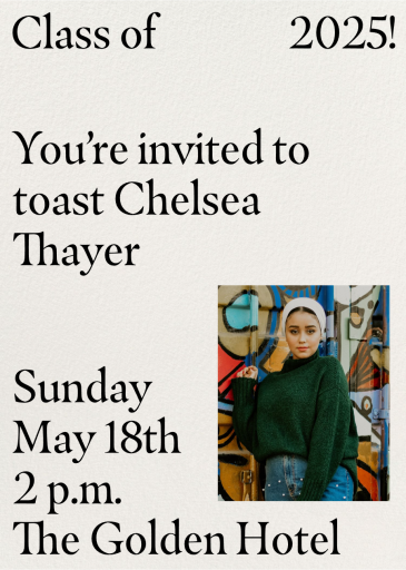 Happy Spaces - Graduation Announcement by Goods Gang