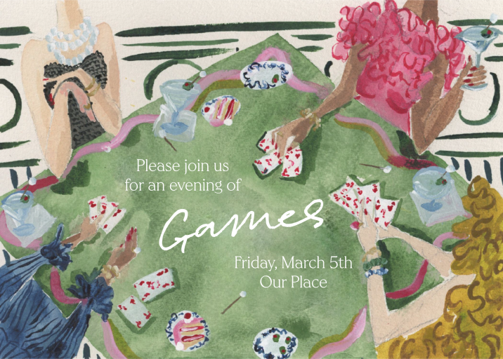 Black Tie Games - Game Night Invitation by Tara Roma Gill