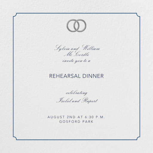 Indented Rounded Corners - Rehearsal Dinner Invitation by Paperless Post