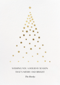 Starry Golden Tree - Business Holiday Card by Paperless Post