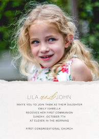 Torn Edge (Photo) - First Communion Invitation by Paperless Post