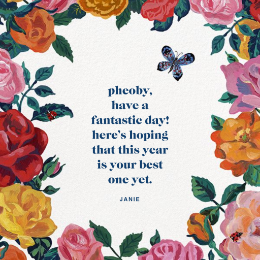 La Roseraie - Birthday Card by Nathalie Lété