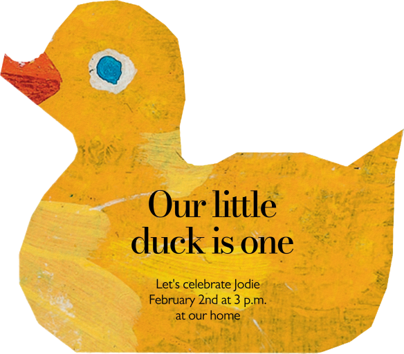 Yellow Duck Baby Shower Invitation