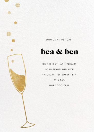 Champagne Flute - Anniversary Invitation by Paperless Post