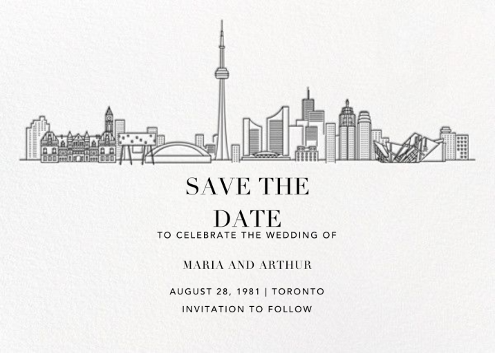 City Skyline View - Save the Date by Paperless Post