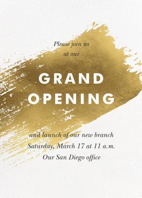 Elegant Gold Bar Grand Opening Invitation in 2023  Grand opening  invitations, Grand opening, Invitation template