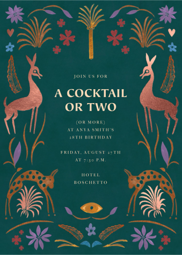 Savanna Creatures - Cocktail Party Invitation by Jungalow