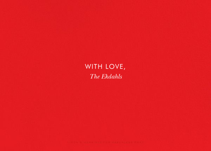 Christmas Bow Frame - Christmas Card by Linda and Harriett - Back