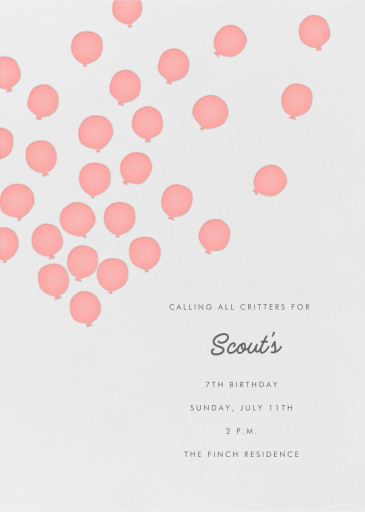 Balloons - Birthday Invitation by Linda and Harriett