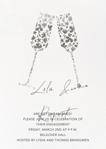 Floral Flutes - Engagement Party Invitation by Paperless Post