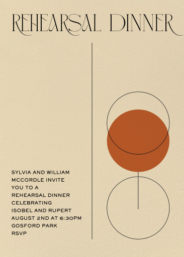 Stemware - Rehearsal Dinner Invitation by Paperless Post