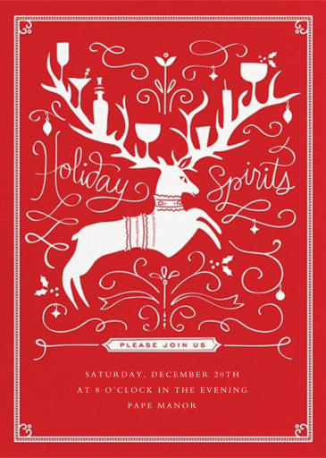 Reindeer Cheer - Holiday Party Invitation by Cheree Berry Paper & Design
