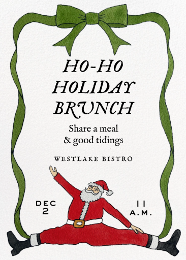 Santa Ribbon Frame Invitation
