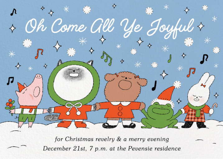 Joyful Carols - Christmas Party Invitation by Min Heo