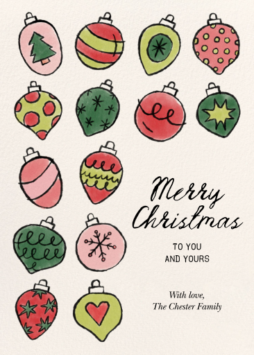 Doodle Ornament Christmas Card