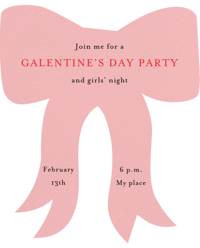 Bow Cutout - Galentine's Day Invitation by Meri Meri - Back