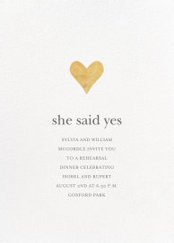 Foil Heart - Rehearsal Dinner Invitation by Sugar Paper