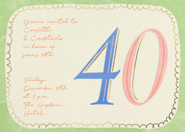 Loopy - 40th Birthday Invitation by Paperless Post