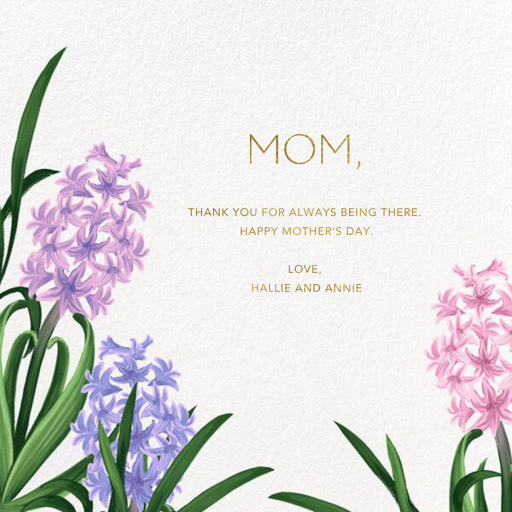 Hyacinth Trio - Mother's Day Card by Paperless Post