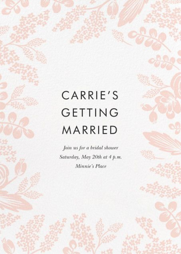 Heather and Lace (Photo) - Bridal Shower Invitation by Rifle Paper Co. - Back