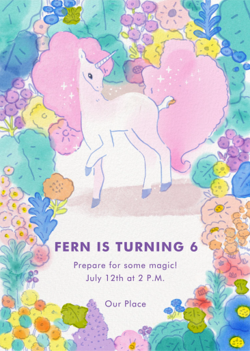 Watercolor Unicorn Invitation