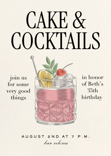 Nightcap - Invitation by Martha Stewart