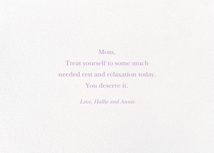 Purple Wildflower - Mother's Day Card by Felix Doolittle - Back