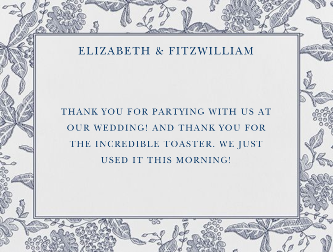 Hydrangea Lace II Thank You - Stationery by Oscar de la Renta