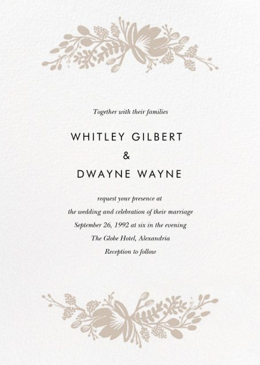 Floral Silhouette (Full Photo) - Wedding Invitation by Rifle Paper Co. - Back