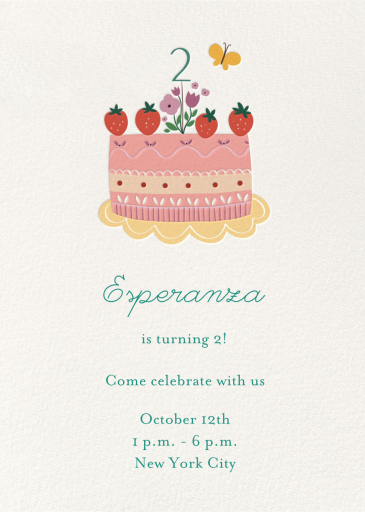Berry Cake - Birthday Invitation by Little Cube
