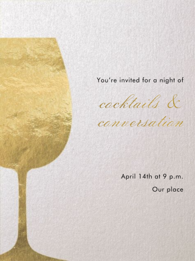 Wineglass Foil - Cocktail Party Invitation by Paperless Post