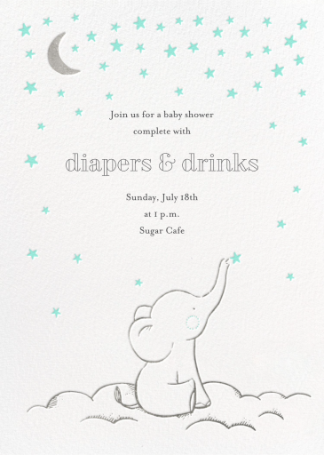 Starry Elephant - Baby Shower Invitation by Hello!Lucky