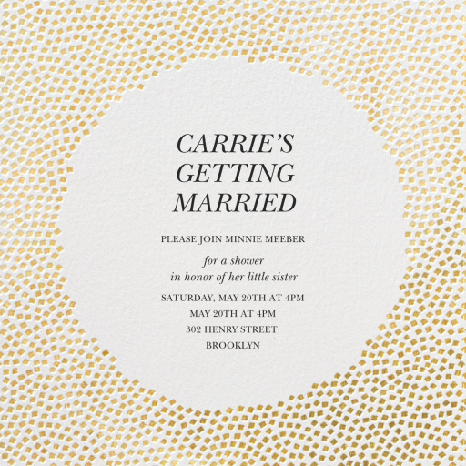 Metallic Confetti - Bridal Shower Invitation by Kelly Wearstler