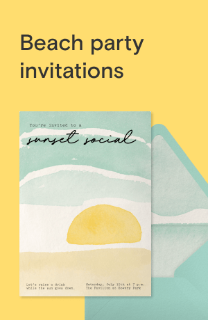 Beach party invitations