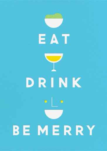 Eat Drink And Be Merry - Cocktail Party Invitation by The Indigo Bunting